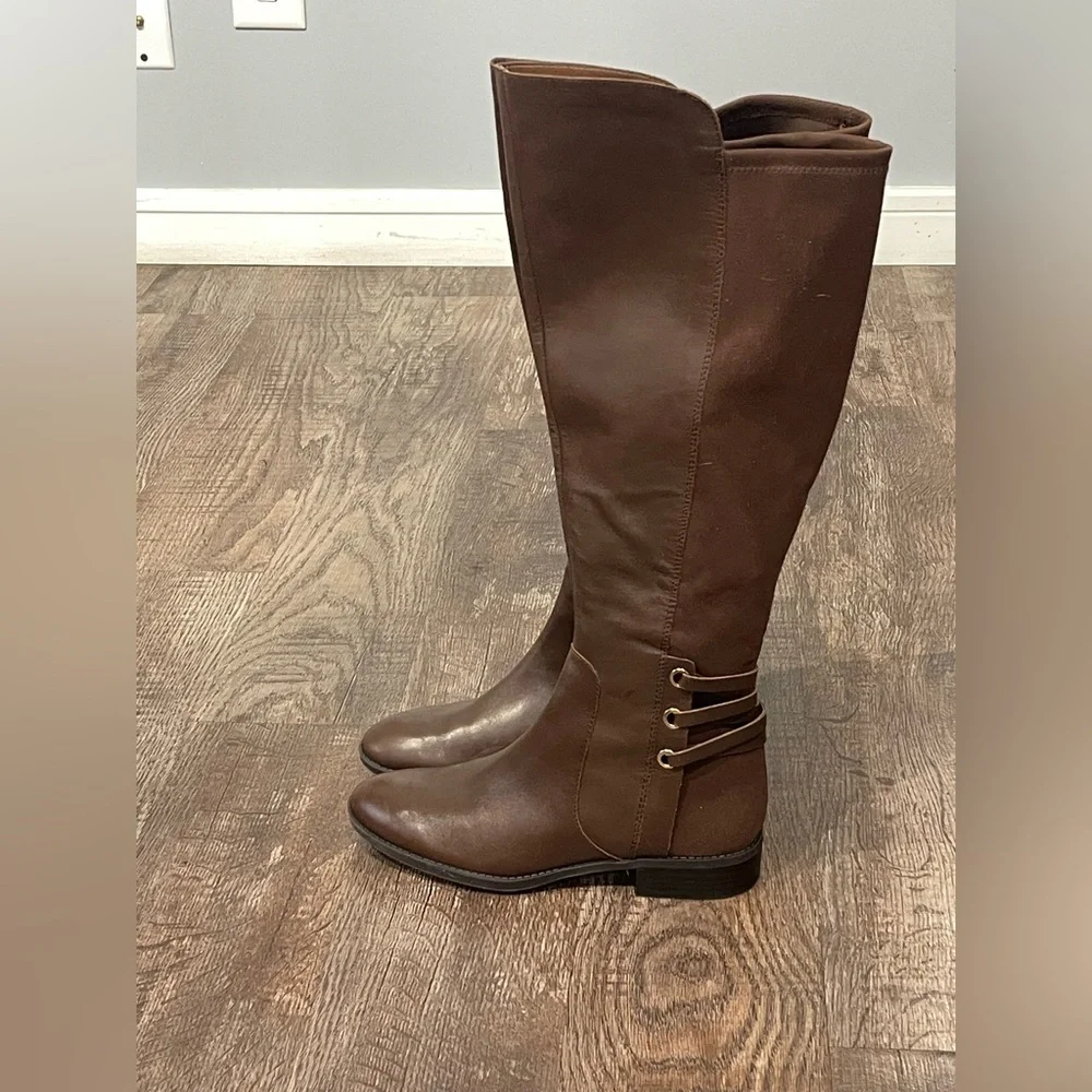Vince Camuto Brown Leather Knee-High Boots